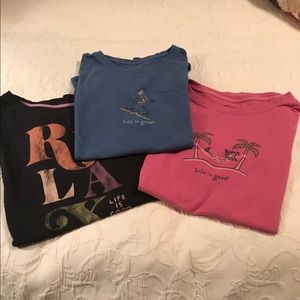 3 Life is Good T shirts Med.